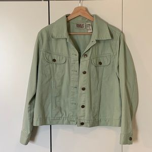 Vintage Mint Green Trucker Jacket